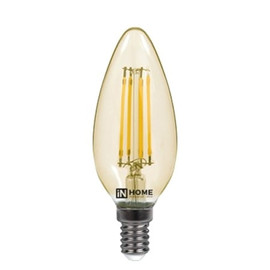 Лампа светодиодная LED-свеча-deco 5Вт 230В E14 3000К 450Лм прозрачная IN HOME 4690612007564