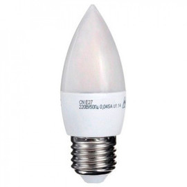 Лампа светодиодная LED 5Вт Свеча E27 230В 6500К ЭКОНОМКА Eco_LED5wCNE2765