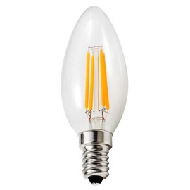 Лампа светодиодная LED Филамент 5Вт Свеча 160-260В E27 450лм 2700К ЭКОНОМКА EcoLedFL5wCNE2727