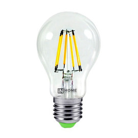 Лампа светодиодная LED-A60-deco 5Вт 230В E27 3000К 450лм прозр. IN HOME 4690612008028
