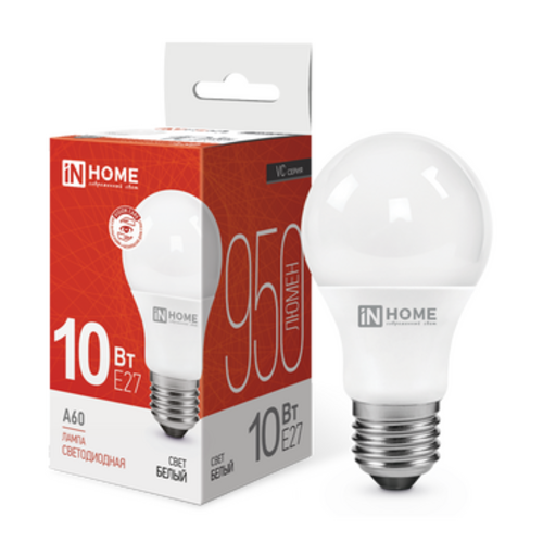 Лампа светодиодная LED-A60-VC 8Вт 230В Е27 6500К 760Лм IN HOME
