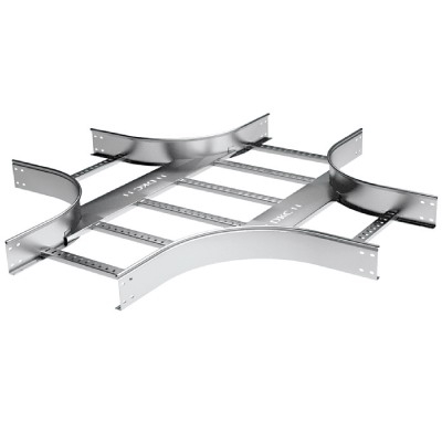Ответвитель Х-образный 100х400 R600 горячеоцинкованный в комплекте крепежные элементы соединительные пластины