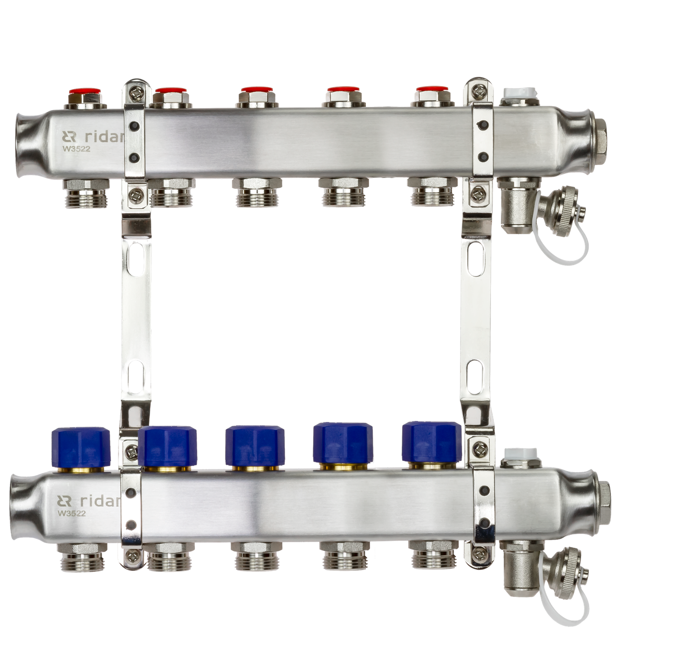 Коллекторная группа SSM-5R set 5 контуров 1'X3/4' с термостатическими клапанами и кронштейнами