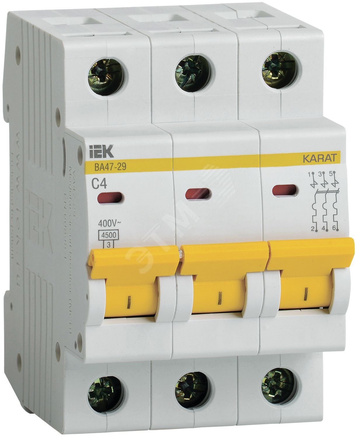 KARAT Автоматический выключатель ВА47-29 3P C 4А 4,5кА