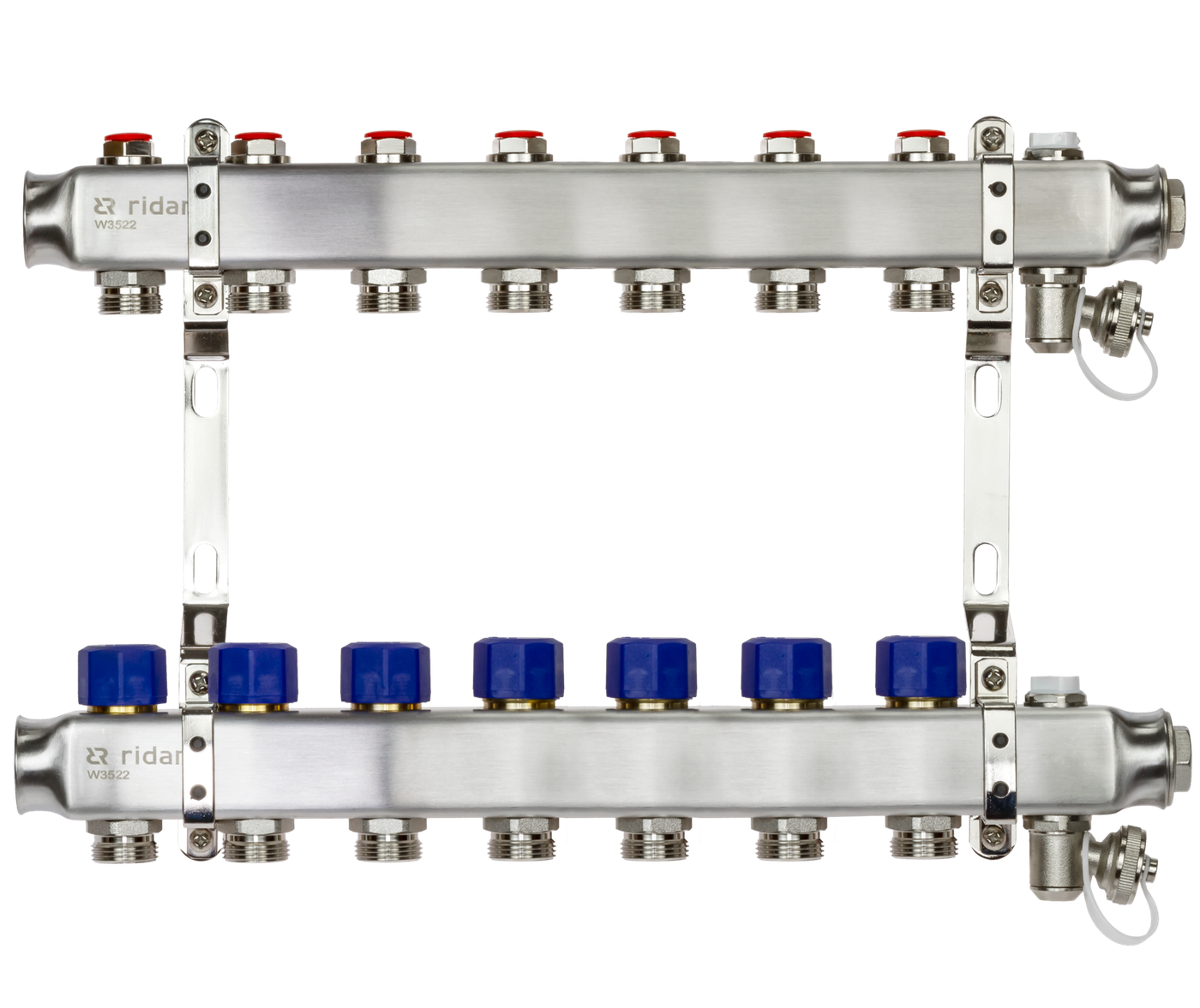 Коллекторная группа SSM-7R set 7 контуров 1'X3/4' с термостатическими клапанами и кронштейнами