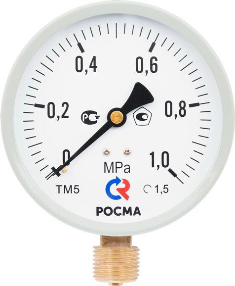 Манометр М2 радиальный ТМ-510Р.00 0...0.6 МРа 1/2' кл.1.5., цвет-серый