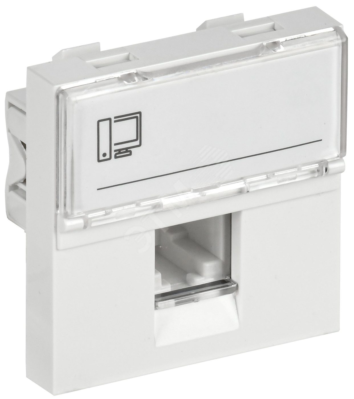 PRIMER РКИ-22-00-П-5 Розетка компьютерная RJ45 UTP кат.5E (2 модуля 2 входа) белая