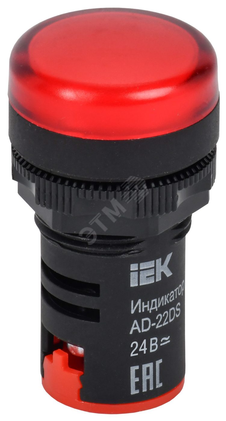 Лампа AD22DS(LED)матрица d=22мм красный 24В AC/DC