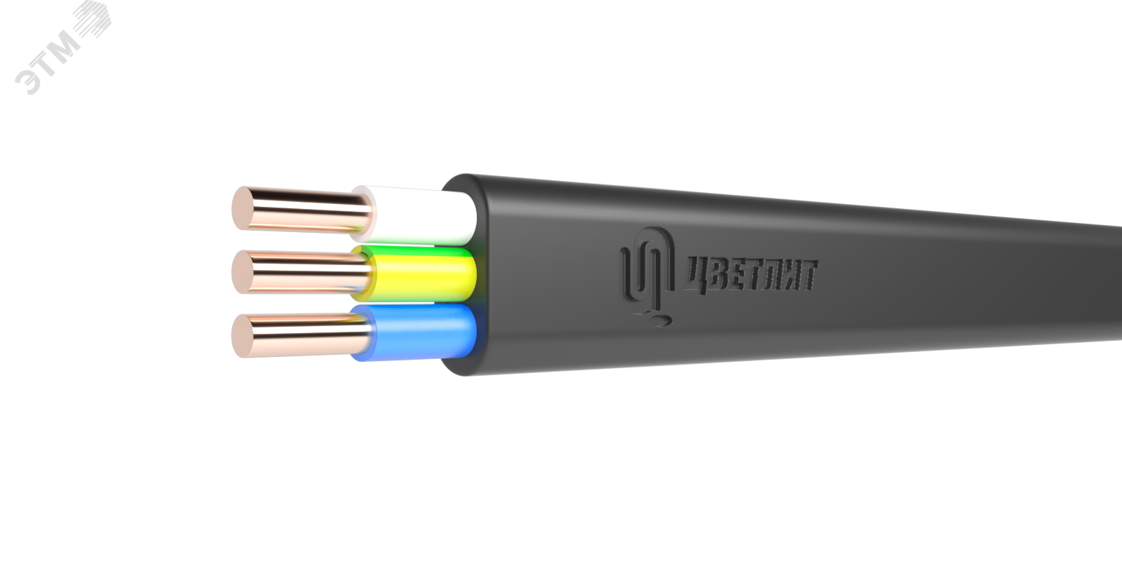 Кабель силовой ВВГ-П нг(А)-FRLSLTx 3х1.5 ок-0.66 черный бухта