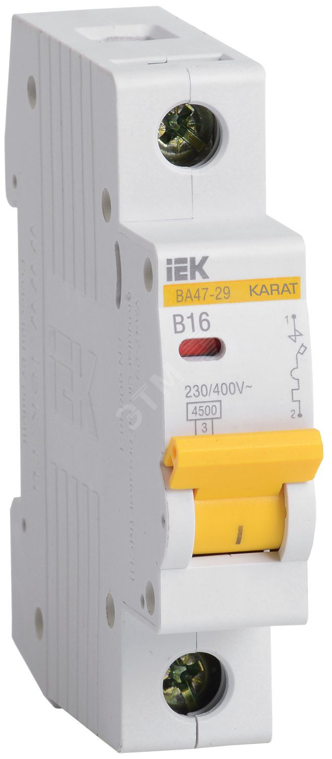 KARAT Автоматический выключатель ВА47-29 1P B 16А 4,5кА