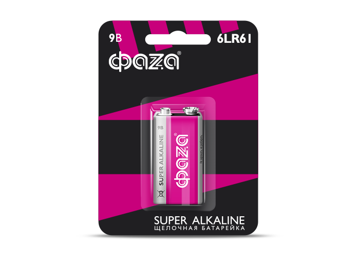 Элемент питания, крона 6LR61 Super Alkaline, блистер, 1шт.