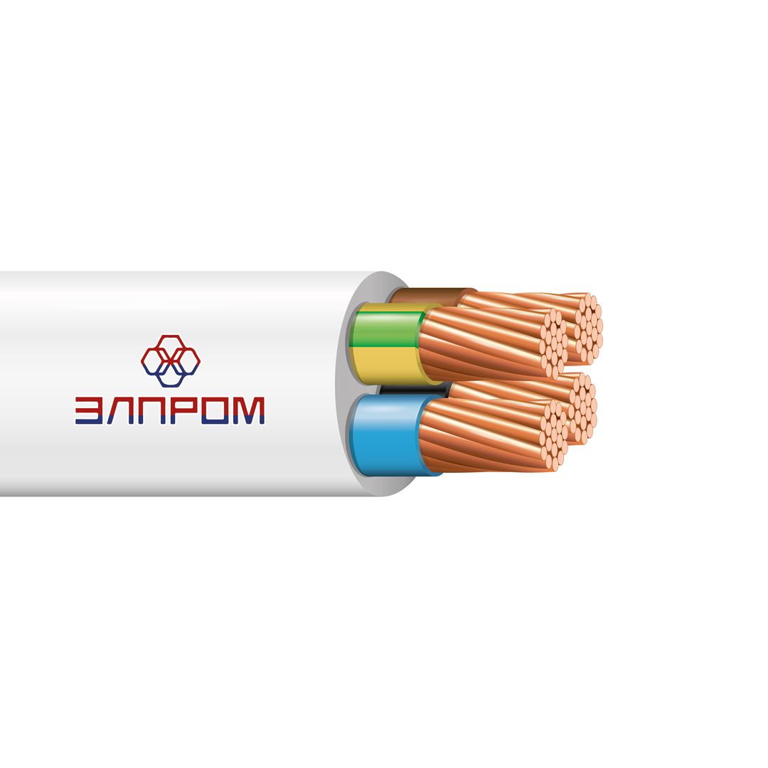 Провод ПВС нг(А)LS 5х0.75 белый(100м) ТРТС