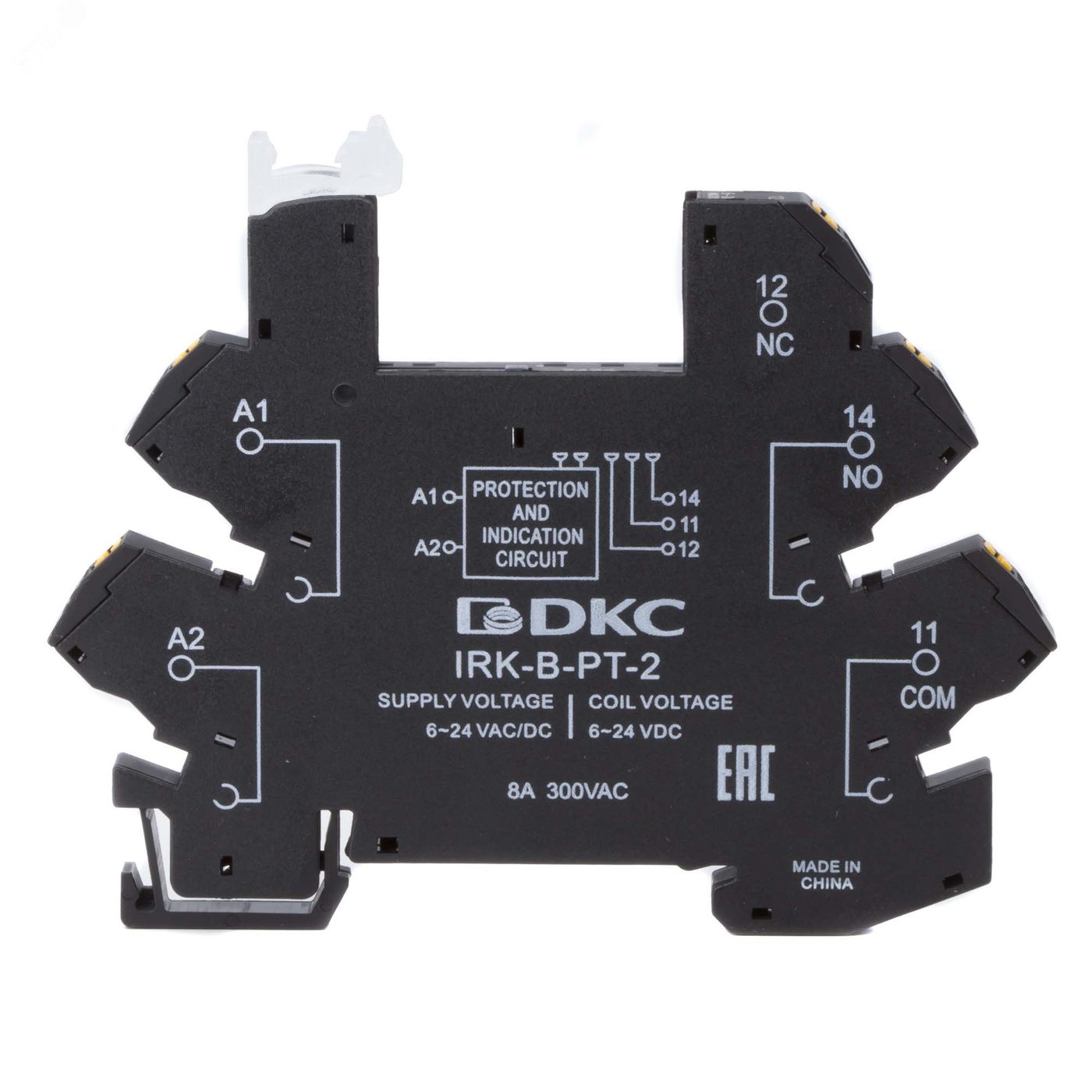 Колодка ультратонкая для реле RIS, входное напряжение 6-24V AC/DC, push-in клеммы
