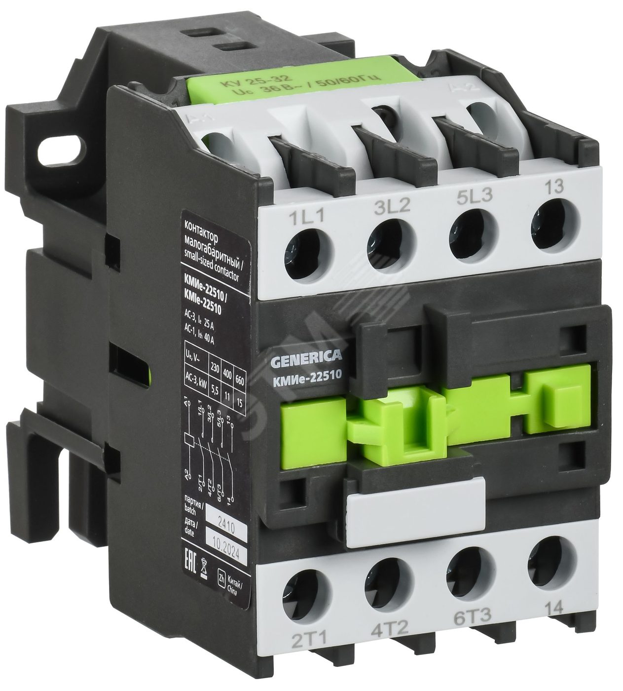 Контактор КМИе-22510 25А 230В/АС3 1NO