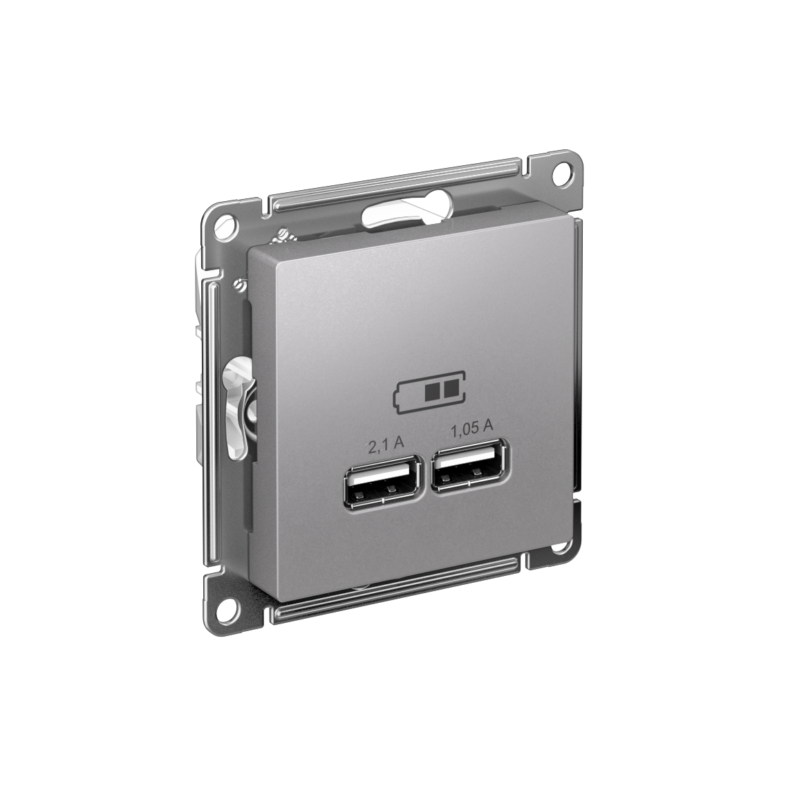 ATLASDESIGN USB РОЗЕТКА тип-C 65W высокоскор.заряд. QC, PD, механизм, АЛЮМИНИЙ