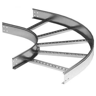 Угол горизонтальный 90 градусов 80x400 R300 лонжерон 1,5 мм цинк-ламельный в комплекте крепежные элементы соединительные пластины