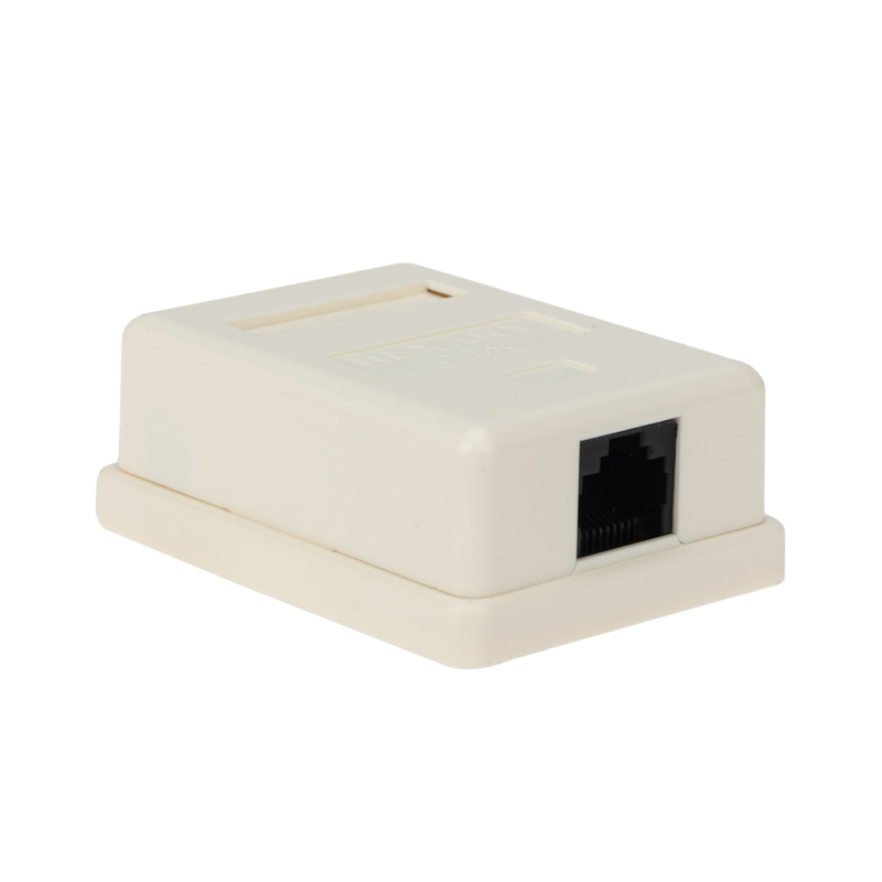 Розетка телефонная внешняя, 2 порта UTP, RJ-14    (6P4C), CAT 3 (50шт/уп)