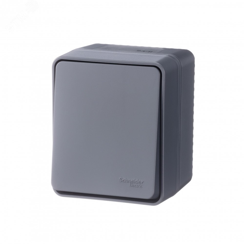 AtlasDesign Profi54 переключатель одноклавишный IP54 10 АХ, АНТРАЦИТ, Россия