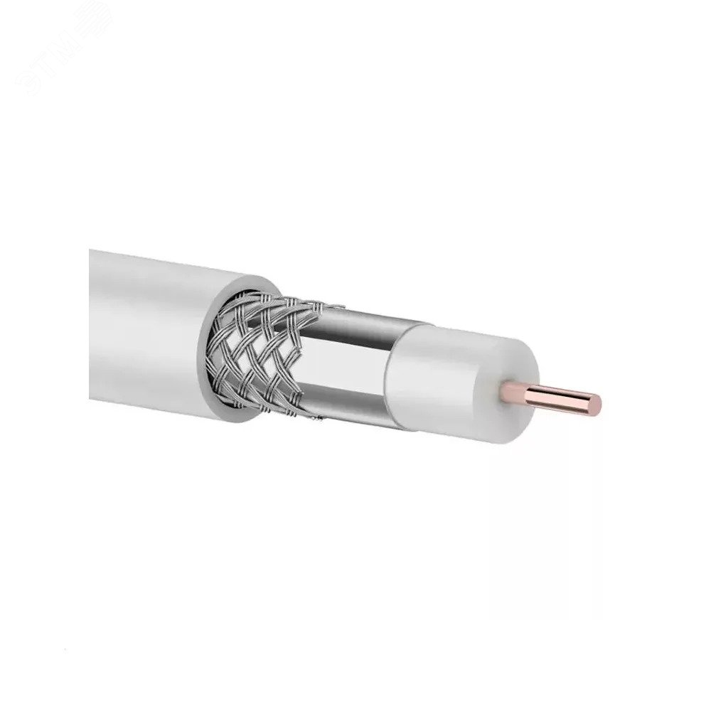 Кабель коаксиальный RG-6U 75 Ом CCS/Al/Al 64% INDOOR белый 100 м