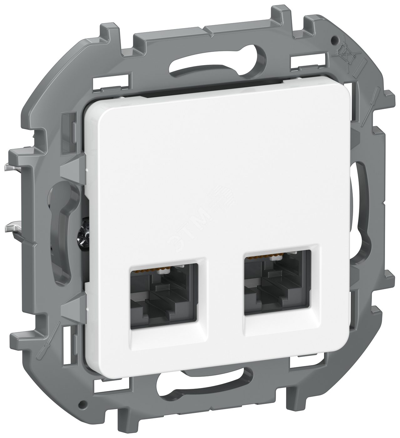 IEKINSPIRIA Розетка компьютерная двойная RJ45 категория 6 UTP 6738401 белый