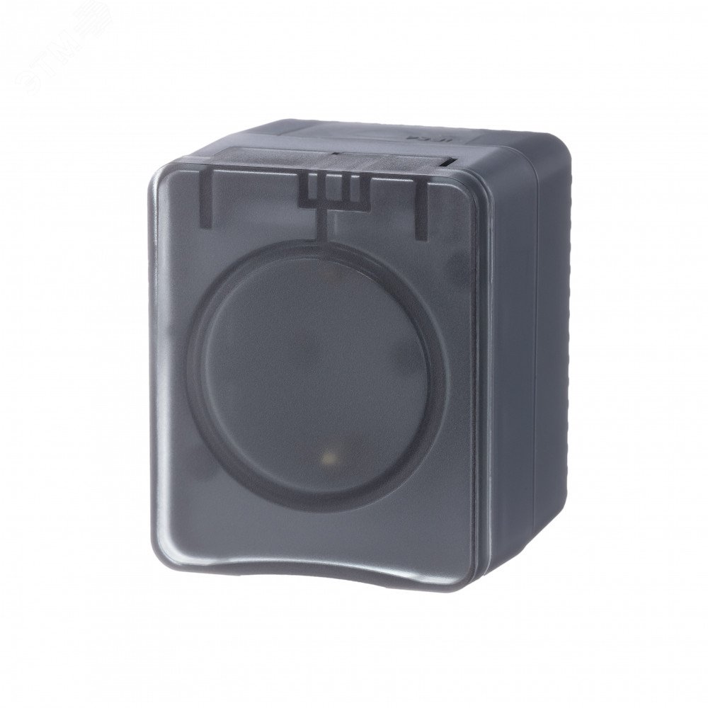 AtlasDesign Profi54 розетка с заземлением со шторками IP54 16А 250B, АНТРАЦИТ, Россия