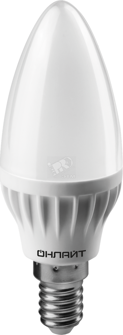 Лампа светодиодная LED 6вт E14 белый матовая свеча