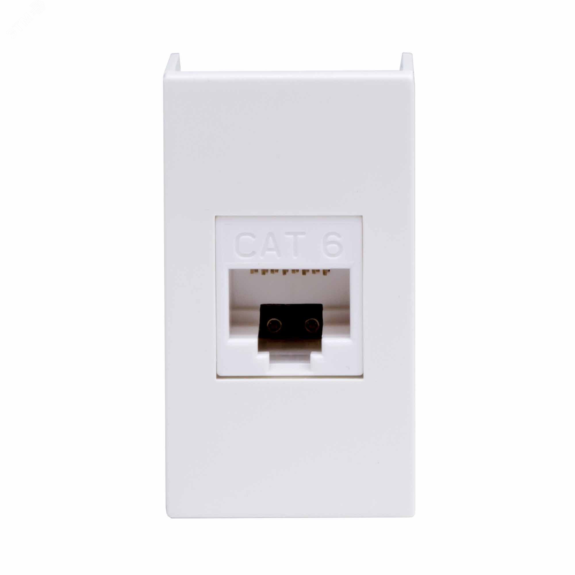 Компьютерная розетка RJ-45, кат. 6, 8P8C, Viva, белая, 1 модуль