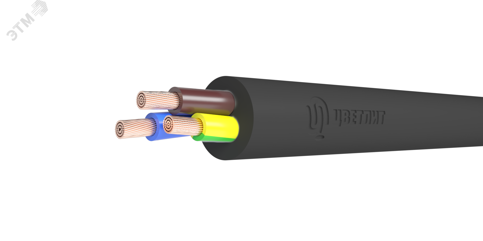 Провод  ПВСнг(А)-LS 2х1,5+1х1,5 Ч (100 м) ТРТС