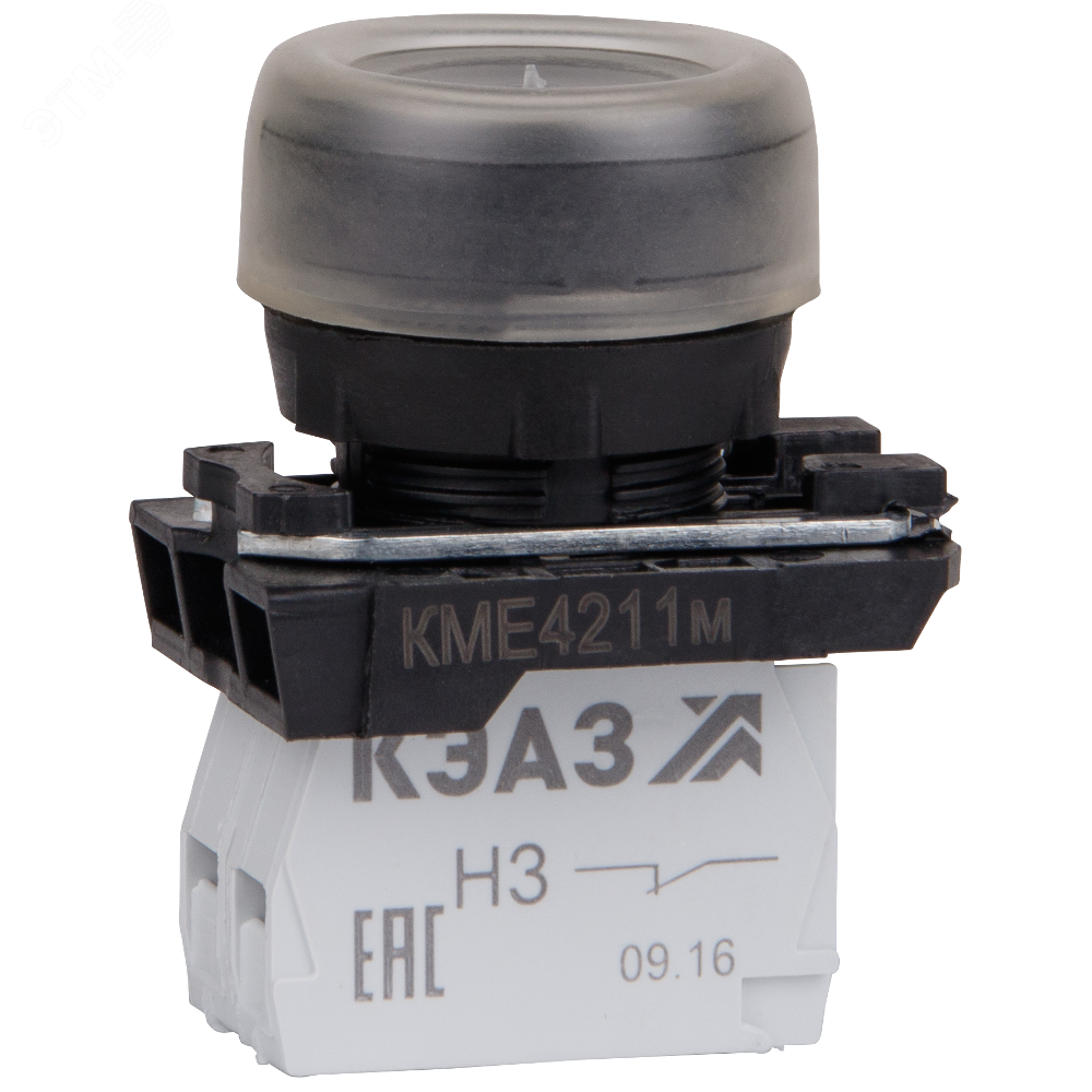 Кнопка КМЕ4211м-черный-1но+1нз-цилиндр-IP65