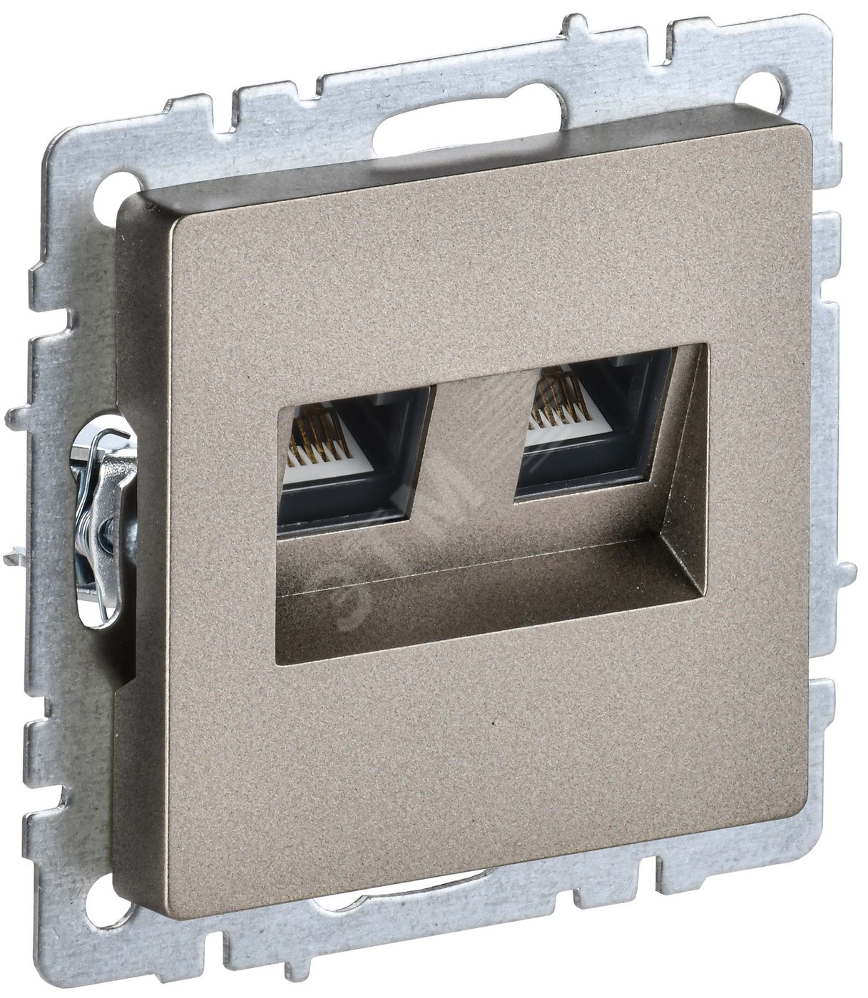 BRITE Розетка компьютерная двойная RJ45 кат.5E РК10-2-БрШ шампань