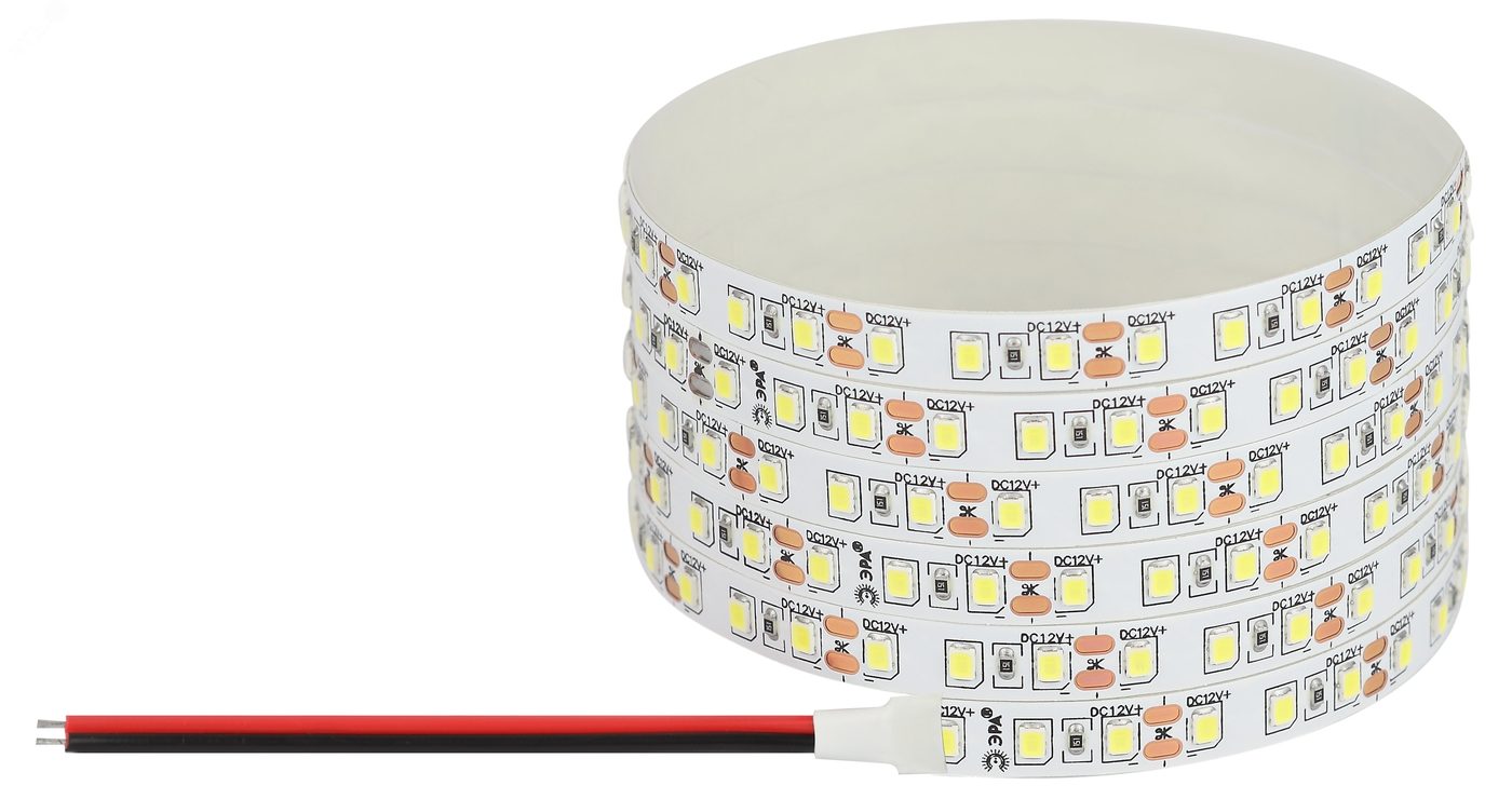 Лента светодиодная 9,6Вт/м 12В 3000К IP20 120LED/м LS2835-120LED-IP20-WW-eco-5м