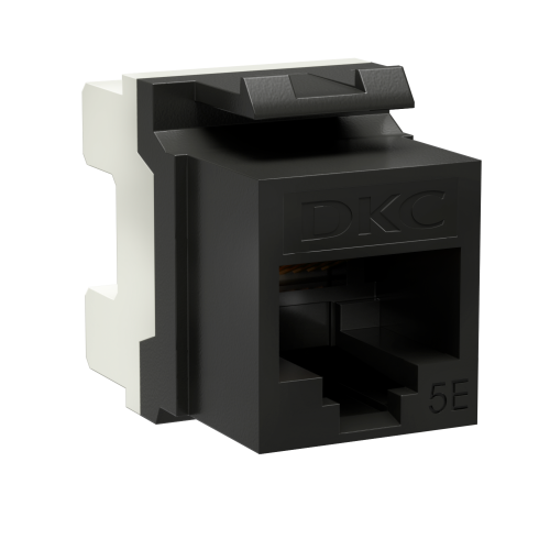 Модуль Кейстоун (Keystone) RJ45 CAT5E неэкр180 градусов черный