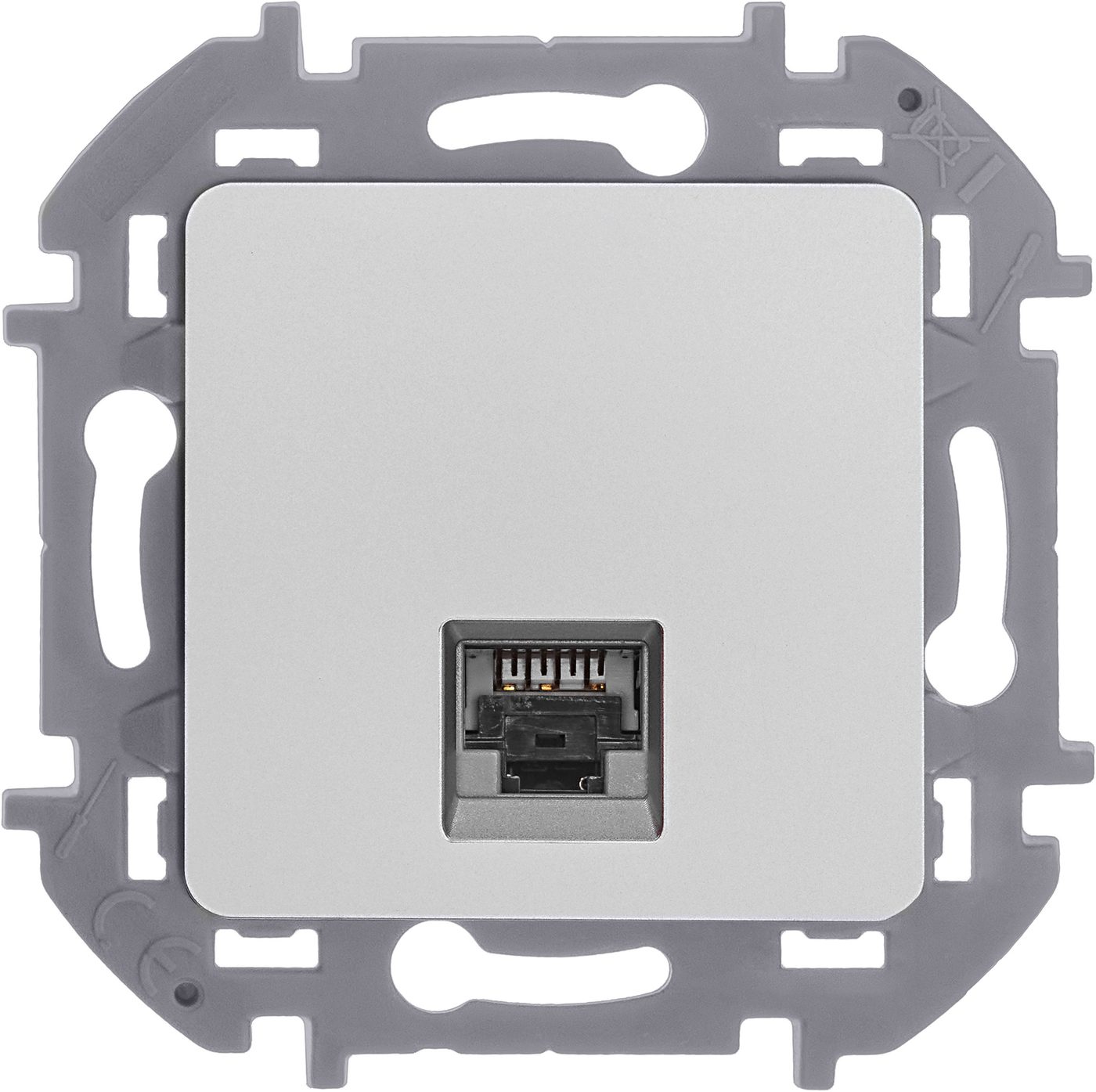 Розетка компьютерная RJ45 категория 6 UTP алюминий INSPIRIA