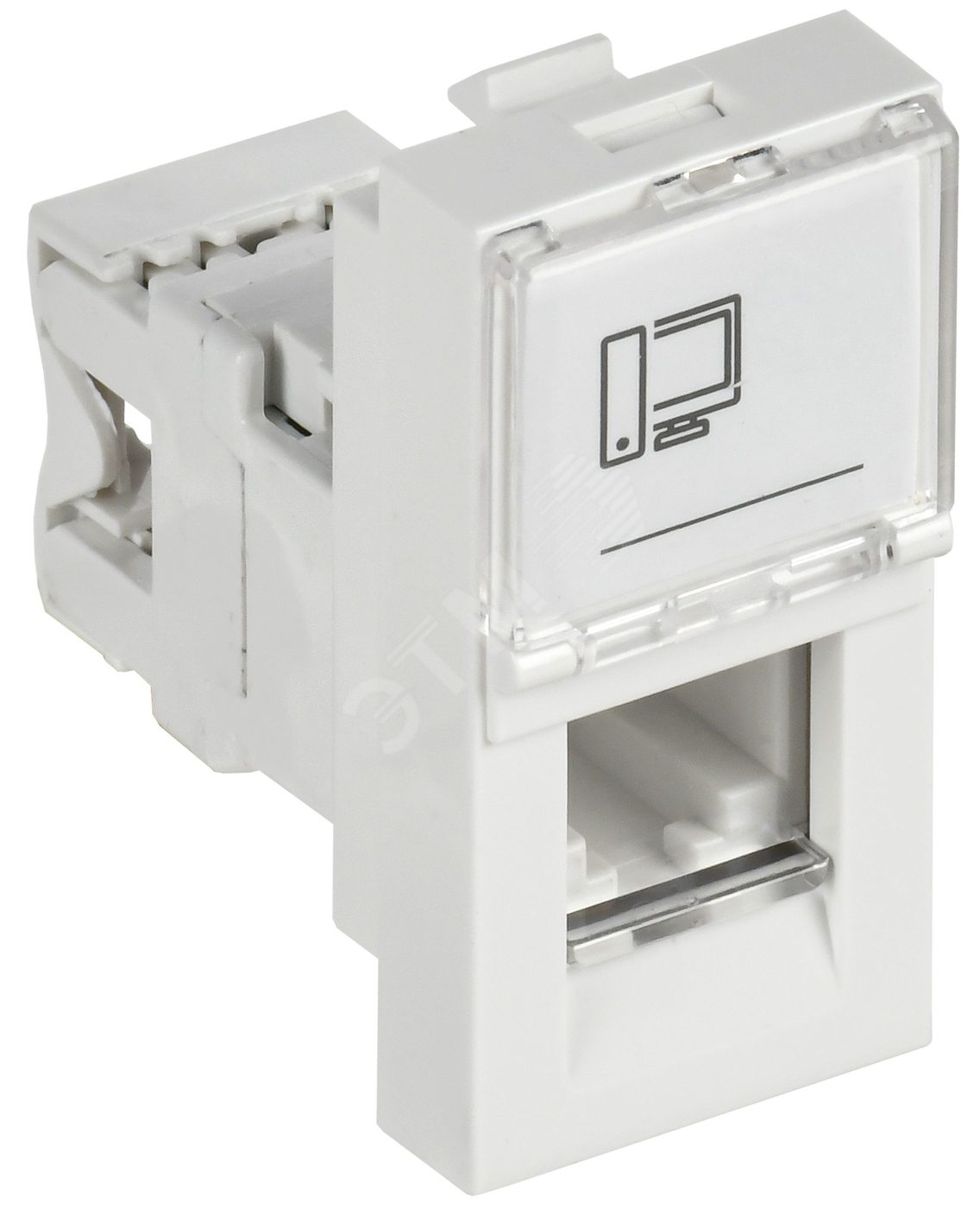 Розетка компьютерная РКИ-10-00-П RJ-45 UTP кат.5e (на 1 модуль) ПРАЙМЕР белая