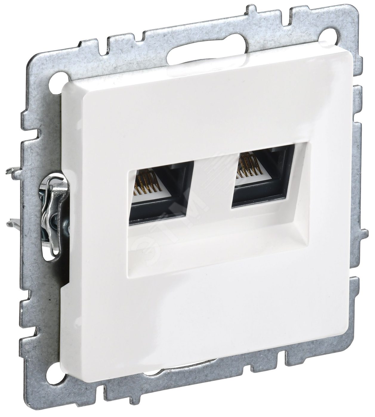 BRITE Розетка компьютерная двойная кат.5E RJ45 РК10-2-БрБ белый