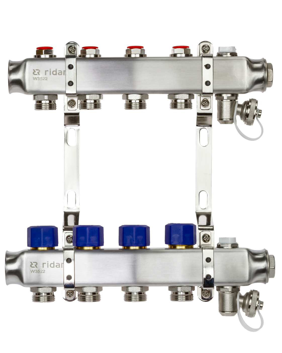Коллекторная группа SSM-4R set 4 контура 1'X3/4' с термостатическими клапанами и кронштейнами