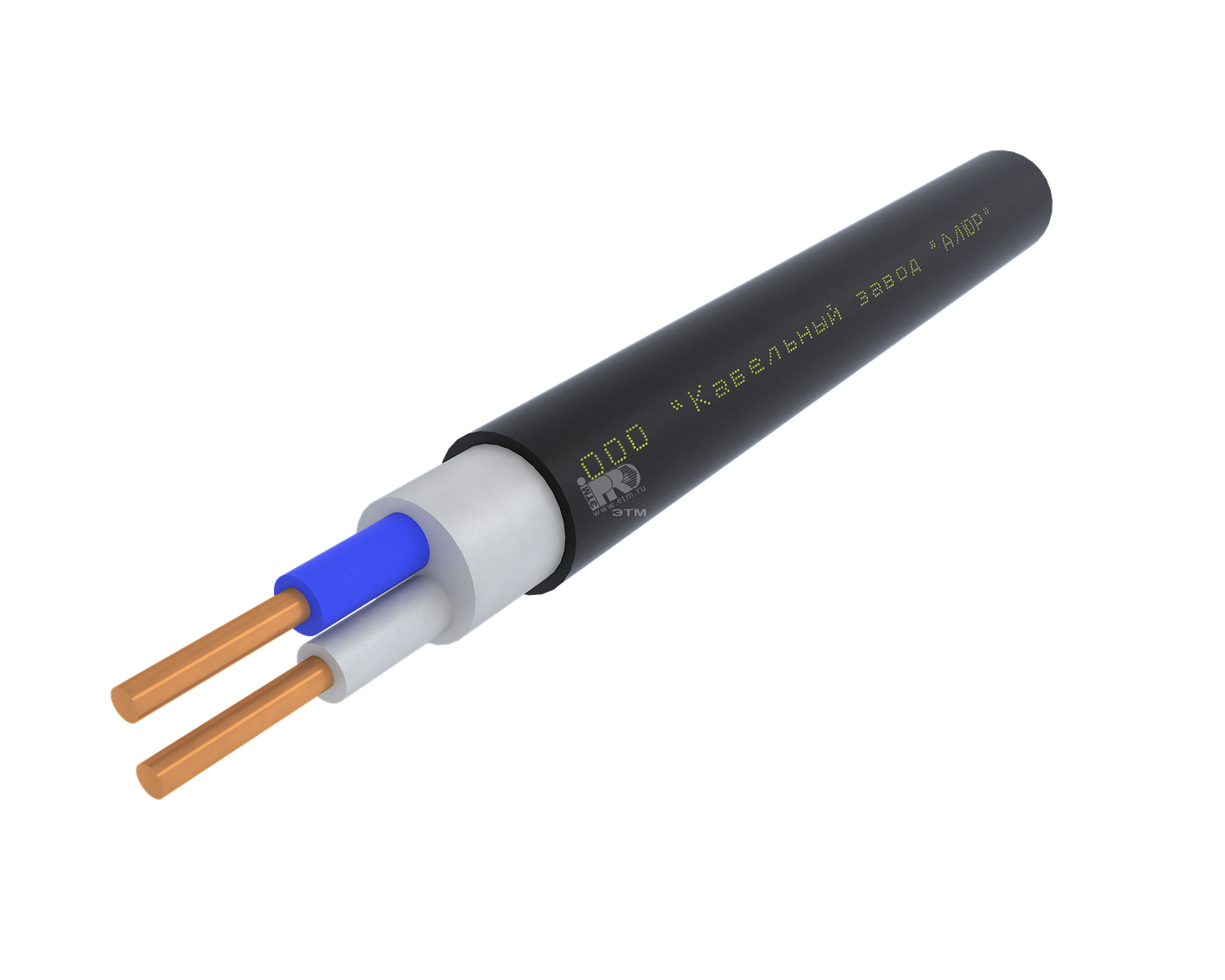 Кабель силовой ППГнг(А)-HF 2х1.5ок(N)-0.66 однопроволочный черный (бухта)