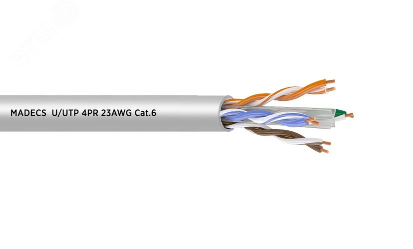 Витая пара F/UTP 4PR 23AWG Cat.6 LSZH(LSOH) экранированная с ограниченным выделением дыма(DCM Test Report) Польша