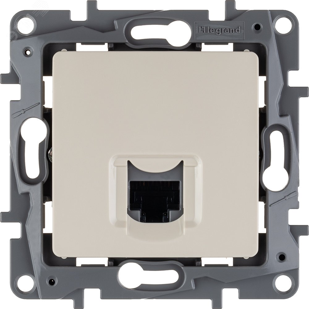 Розетка компьютерная RJ45 категория 5Е UTP слоновая кость ETIKA