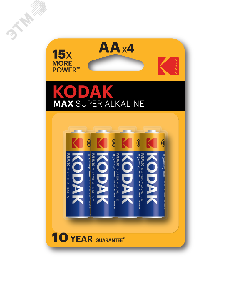Батарейка Kodak LR6-4BL MAX SUPER Alkaline [KAA-4] (80/400/17600)