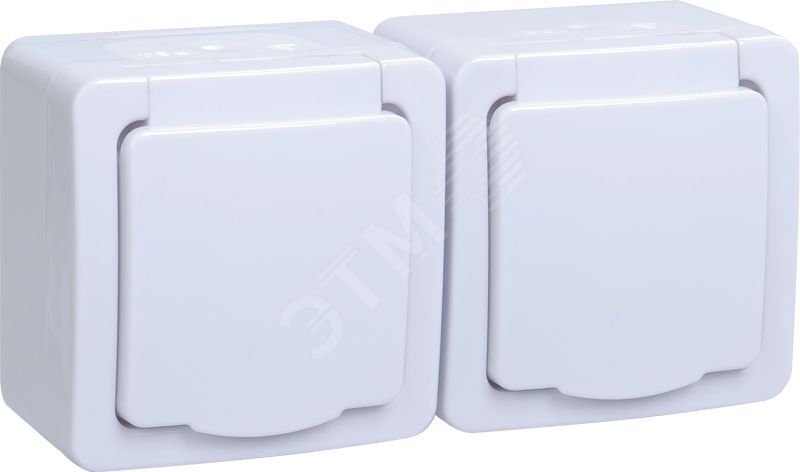 TORS Розетка 2-местная горизонтальная 16А IP55 TS222 серо-белый