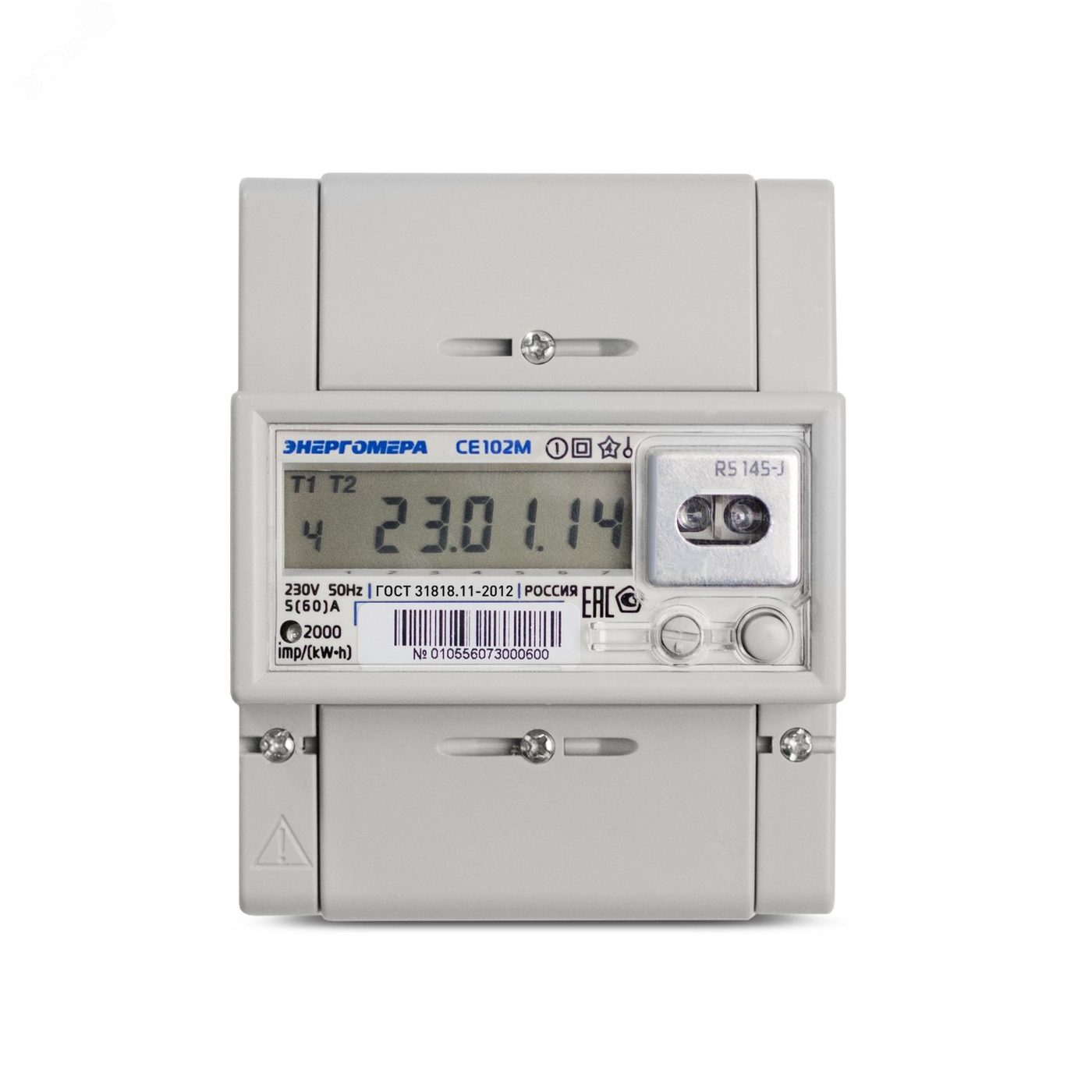 Счетчик электроэнергии CE102M R5 145-A однофазный многотарифный, 560, класс точности 1.0, D, ЖКИ, RS485 Мск