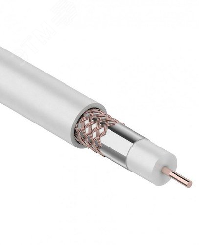 Кабель коаксиальный LIGHT RG-6U 75 Ом CCS/Al/Al бухта 100 м бел