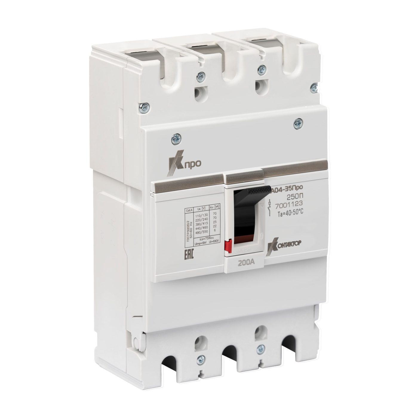 Выключатель автоматический ВА04-35Про 3P 125А Icu-18kA (250C) Контактор