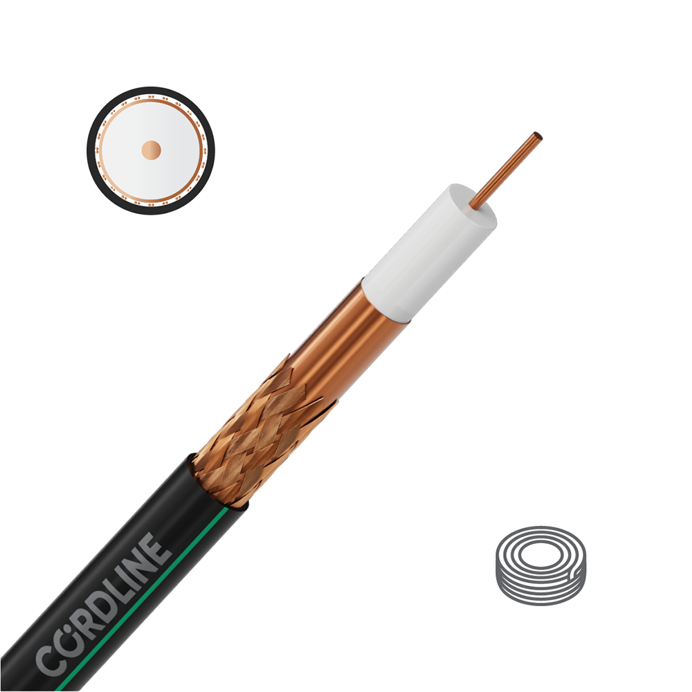 Кабель коаксиальный RG-6 Light ПВХ 100м, белый
