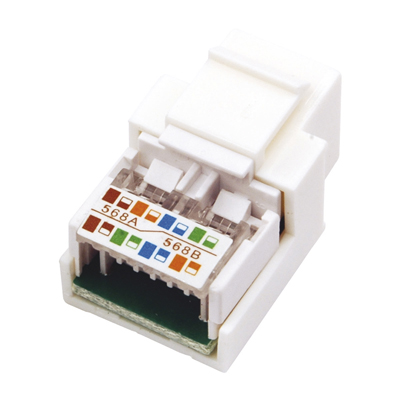 Адаптер проходной TERACOM Cat.5E неэкранированный RJ45-RJ45 тип Keystone белый