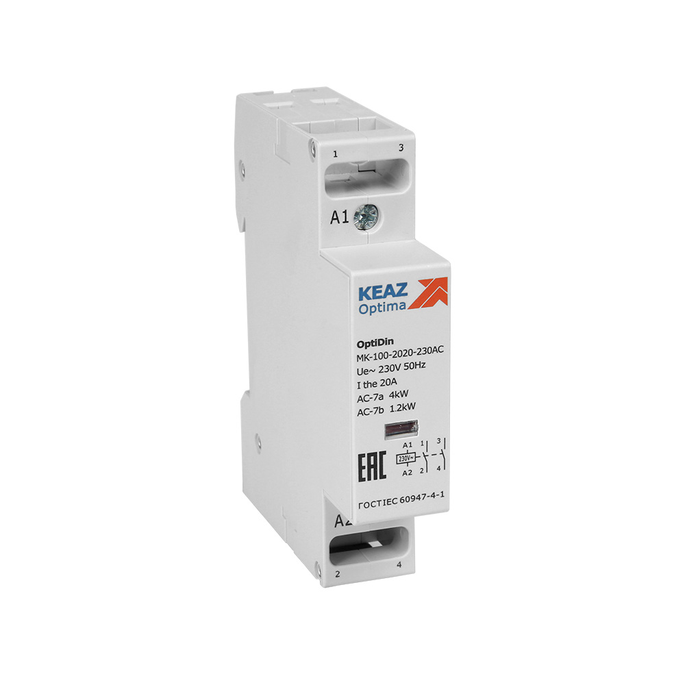 Контактор 230В AC 2НО 2НЗ 40А OptiDin MK-100-4022-230AC