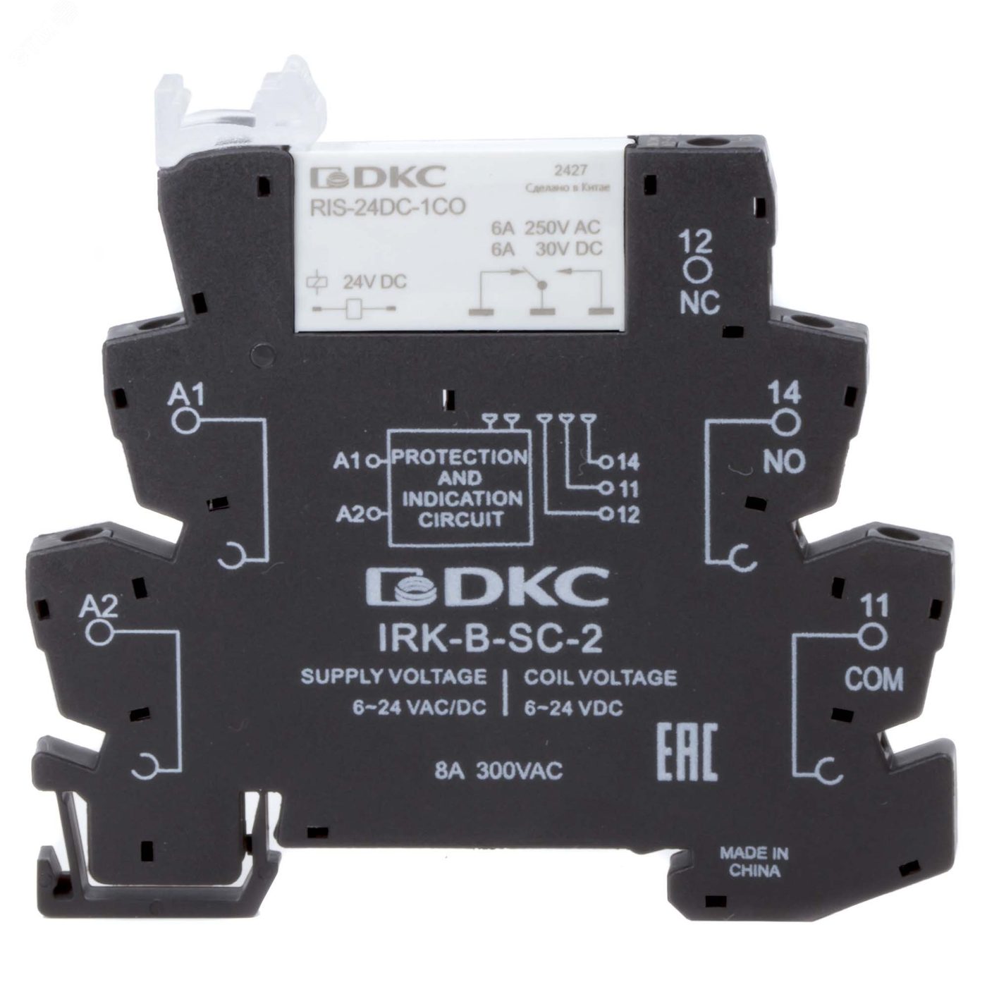 Реле интерфейсное, 1CO, коммутируемый ток 6 А, AgSnO, напряжение 24V AC/DC, винтовые клеммы