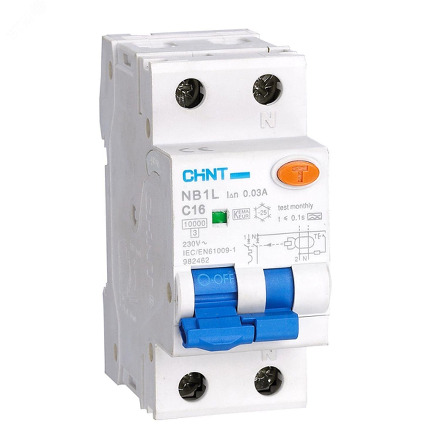 Автомат дифференциальный NB1L 1P+N C40 30мА тип AC 10кА (36mm) (R)