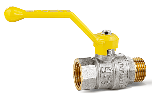 Кран шаровой латунный никелированный 11б27п Ду15 Ру40 (1/2') ВН рычаг GAS
